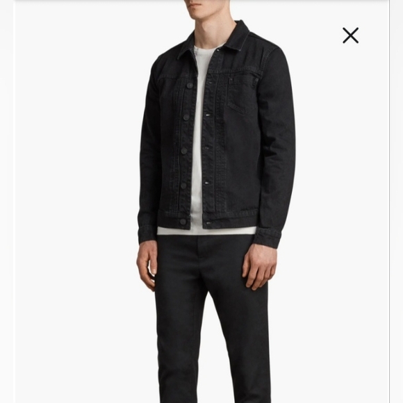 All saints black demin jacket - Picture 14 of 15